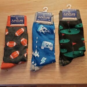 Juncture 3 Pairs of Mens Socks Golf, Football, and Gaming Controller New